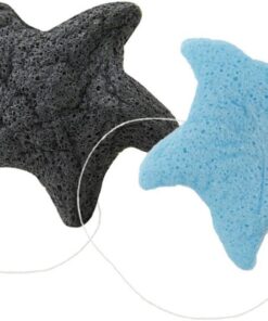 2 Stück Sternförmige Badeschwämme aus Pflanzenmaterial für Babys | Sanfte Reinigung für Körper und Gesicht, Kinder Luffa für Tägliche Pflege, Badezimmerzubehör