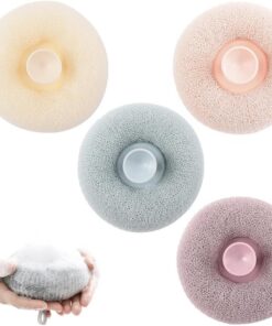 4stück Niedlicher Saugnapf Scrub Artifact, Körper-Duschball, Peeling-Badeschwamm Für Erwachsene, Badeschwamm-Reinigungsbürste, Hand-Badebürste, Puderquaste Nylon-Körperreiniger