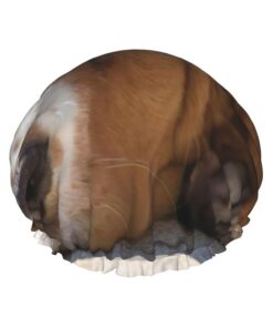 Basset Hound Print Shower Essentials Haube für Frauen, großes waschbares Gummiband, Badehaar, Duschhaube