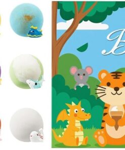 Badebällchen für Kinder 12-teiliges Set mit Überraschungsspielzeug | Mädchen Bubble Bath Salz Bälle Set als Partygeschenk, für die Weihnachtsstrumpf-Füllung, Badespaß und Entspannung für