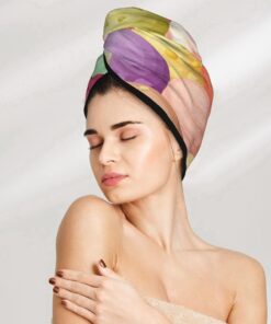 Eiscreme Trockenes Haar Kappe Haartrocknen Hut mit Knöpfen Super Saugfähig Schnell Trocknendes Haar Handtuch Wrap Weiche Haar Hut für Frauen Trockenes Haar Turban für nasses lockiges langes Haar