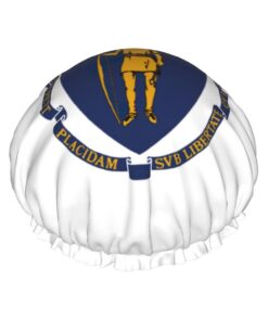 Massachusetts Badekappe mit Staatsflaggen-Druck, für langes Haar und kurzes Haar, waschbar, elastisches Band, Badehaarmut für langes Haar, Zopf