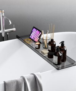 Badewannentabletts, (de:(Luxus-Badewannentablett aus Acryl, modernes Badezimmer-Zubehör, 31"/39" Länge, Badewannentisch, Organizer-Ablage, schwarz, 80 cm (31 1/2 Zoll) Größe))