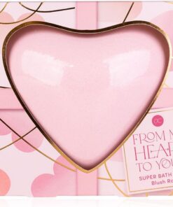 Accentra Super-Badebombe im XXL-Format FROM MY HEART TO YOURS, 650 g Badekugel mit Blush Rose Duft in Geschenkbox, Wellness Geschenk zu Geburtstag, Muttertag und Valentinstag