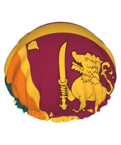 Duschhaube mit Sri Lanka-Flagge, groß, waschbar, elastisches Band, Badehaar, Duschhaube
