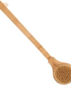 OUNONA Rückenschrubber mit Langem Holzgriff und Schweineborsten Duschbürste für Rücken in Beige mit Aufhänge Design zum Peeling und Reinigen Beim Baden