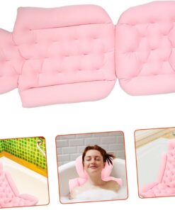 OUNONA Badewannenkissen Entspannende und Badezeit Schaumstoffperlen Gewebe für Rutschfestes mit Komfortabler Oberfläche aus Mesh in Badewanne Erwachsenen