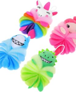 4 Stück Bade Peelingbälle Aus Pe Material Weich Kompakt Schnelltrocknend Kinder Dusche Badezubehör Zur Sanften Hautreinigung