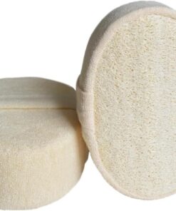 Luffa Schwamm Badeball 2 Stück Beige aus Loofah für Dusche | Körperschwämme für Dusche, Duschmassage, Ganzkörpermassage, für Glatte Haut, für Baden