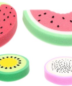 VALICLUD Badeschwämme für Sanfte Hautmassage aus Schwamm Fruchtförmige 4 Stück Zufällige Farbe mit Reichhaltigem Schaum und Umweltfreundlichem Material für Kinder Beim Baden