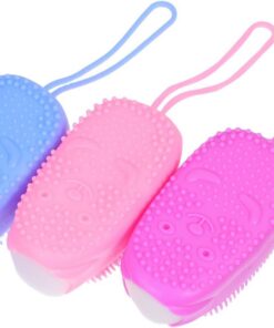 STOBAZA 3 Stück-pack Silikon Badepeeling Körperreiniger mit Doppelseitigem Design und Praktischem Aufhängeband für Sanfte Reinigung und Tiefenwirksames Peeling unter Dusche