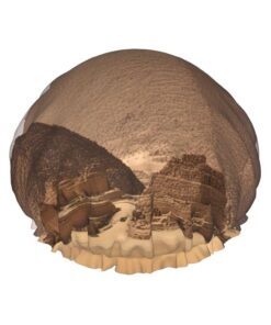 Badekappe mit Pyramiden von Ägypten, bedruckt, für langes und kurzes Haar, waschbar, elastisches Band, Badehaarmütze für langes Haar, Zopf