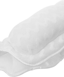 VALICLUD Kopfstütze aus Baumwolle und Schwamm mit Saugnäpfen Leichtes Weißes Badewannenkissen Dusch und Badewannenkissen Einfach Tragbar für Spa und Outdoor Anwendung