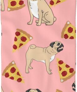 BAFAFA Mops-Pizza-rosa bedruckte Gesichtswaschlappen Schnell trocknender Waschlappen Weiche Fingerspitzen-Handtücher Saugfähige Gesichtswaschlappen Weiche Make-up-Entferner-Tücher