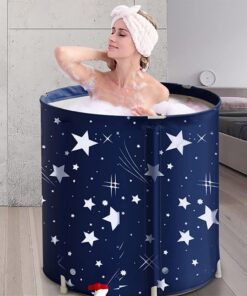 BDL Tragbare Badewanne, faltbare japanische Einweichbadewanne für Erwachsene, freistehende Eis- und Whirlpools mit Thermoschaum, faltbare Spa-Badewanne für kleine Räume, kostenloses Kissen und