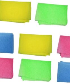 STOBAZA Nylon Rückenschrubber Badehandschuh 8 Stück Peeling Badetuch für Erwachsene Lang Schaumstark Fördert Durchblutung zur Hautreinigung und Massage Bunt für Dusche und Bad