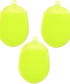OUNONA 3stücke Silikonbürsten fürs Bad Duschhandschuh zur Hautmassage Reinigungswerkzeuge zum Peelen und Massieren Platzsparend Trocknend