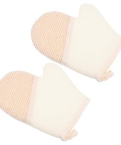 STOBAZA 2stücke Badehandschuhe aus Leinenstoff für Peeling und Reinigung mit Doppelseitiger Scheuerfunktion für Haushalt und Badewanne Schnell Trocknend und Langlebig