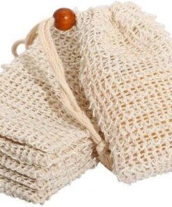 6 Stücke Seife Peeling Mesh Pouch Dusche Waschen Blase Schaumtasche Natürliche Sisal Seifenschoner Halter