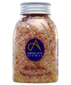 Absolute Aromas Entpsannendes Badesalz 290g - Natürliches rosa Himalayasalz mit 100% reinem ätherischem Lavendel, Bergamotte, May Chang und Ylang Ylang Öl - Beruhige und entspanne müde Muskeln