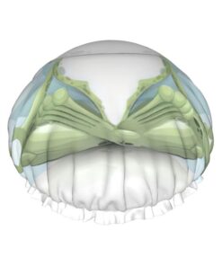 Lustige Badekappe mit Frosch-Motiv, für langes Haar und kurzes Haar, waschbar, elastisches Band, Badehaarmütze für langes Haar, Zopf