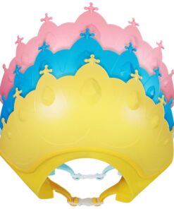 Healvian 3 Stück Pack Duschhauben für Verstellbarem Augenschutz und Ohrenschutz Haarwaschhaube für Babys und Kleinkinder Leichtes Badezubehör für Dusche und Reisen