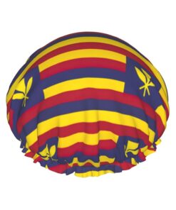 Flagge des Königreichs Hawaii Druck Badekappe für langes Haar und kurzes Haar, waschbares Gummiband Badehaarmut für langes Haar, Zopf