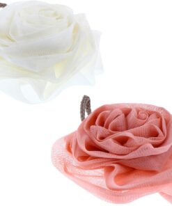 OUNONA Duschschwämme Geringer Verbrauch von Duschgel in Blumenform aus Pe Netzgewebe 2 Stück für Sanfte Körperreinigung Starker Schaumeffekt im Bad