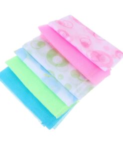 Pack Lange Nylon Scheuertücher Doppelseitig für Rückenreinigung | Lange Badetücher, 6 Stück, Doppelseitige Peeling Funktion, zur Entfernung von Abgestorbener Haut und Schmutz Zufällige Farbe