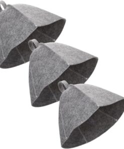 Healvian 3 Stück-Pack Saunahüte aus Filz für Damen Atmungsaktive und Portable Saunakappen Geschmeidiger Kopfschutz für Sauna und Spa Stilvoll und Bequem im Gebrauch