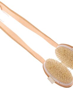 Holzbürste Badebürsten Körperbürste Massager Duschbürste Langer Griff Bad Rückenbürste mit weichen Borsten (2 Packung)