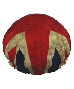 Badekappe mit britischer Flagge, für langes und kurzes Haar, waschbar, elastisches Band, Badehaarmut für langes Haar, Zopf