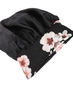 STOBAZA Satin-schlafhaube mit Breiter Krempe für Langes Haar Naturhaar und Locken um Trockenheit und Haarbruch zu Vermeiden Angenehm zu Tragen für Reisen