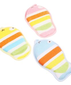 STOBAZA 3 Stück Babybadeschwämme aus Frottiertem Material mit Cartoon Motiv Praktischer Peeling Körperreiniger für Sanfte Reinigung und Massage Beim Baden Zufällige Farbe