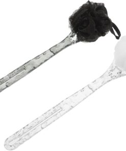 OUNONA 2 Stück Teiliges Dusch-waschbürsten Ergonomischem Griff Doppelseitiger Peeling-luffa Cracked Design Effektive Hauterneuerung Komfortable Rückenreinigung für Damen und Herren