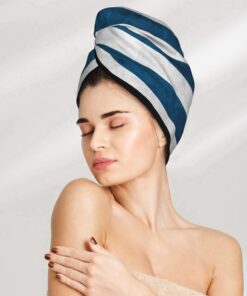 Griechische Flagge Trockenes Haar Kappe Haar Trocknen Hut mit Knöpfen Super Saugfähig Schnell Trocknendes Haar Handtuch Wrap Weiche Haar Hut für Frauen Trockenes Haar Turban für nasses lockiges