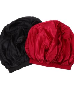 STOBAZA 2stücke Satin-nachtmütze für Damen Haarpflege-mütze zum Schlafen Bequeme Schlafmütze aus Satin und Haarbruch und Reibung