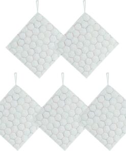 Dish Rags, Double-Sided Wire Washcloths, Quick-Drying Scrub Cloths & Multi- Cleaners for Kitchen, Glass, Appliances, Tableware, Restaurant, and Car Cleaning, White, 7.09x7.09 Inches