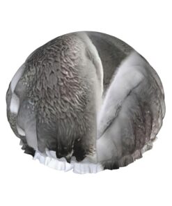 Duschhaube mit Kaiserpinguin-Druck, groß, waschbar, elastisches Band, Badehaar, Duschhaube