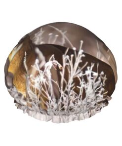 Free Whitetail Deer Print Shower Essentials Bonnet For Women, Large Washable Elastic Band Bath Hair Wrap Shower Cap