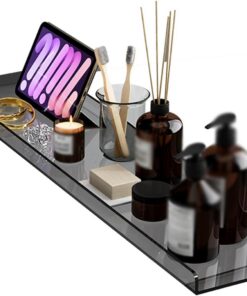 Badewannenablage, Acryl-Badewannenregal, Luxuriöser Badezimmer-Organizer, Bietet Platz Für Bücher, Telefone, Kerzen, Wein Und Tablets, Passend Für Alle Badewannen (Color : Schwarz, S : 100CM)