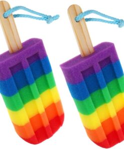 OUNONA Bunter Eiscreme Förmiger Badeschwamm und Ganzkörper Peeling aus Schwamm 2 Stück Zufällige Farbe für Vielseitige Anwendung für Frauen in Badewannen