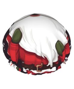 Weihnachtsmann-Duschhaube für Damen und Herren, verstellbare wiederverwendbare Duschhaube, doppellagig, wasserdicht, EVA-Futter, elastisches Band, Haarkappe für alle Haarlängen