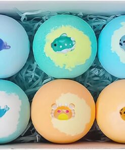 bad-Ball 6 Stücke mit Spielzeug im Inneren, Reiniger | Meeresmotiv-Design-Modell -Duschball für Selbstpflege, Spa, Entspannung, Zuhause, Reise, Badezimmer, Hotel und Geburtstag