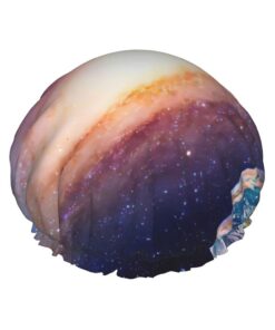 Universe Galaxy Outer Space Print Shower Essentials Bonnet For Women, Large Washable Elastic Band Bath Hair Wrap Shower Cap