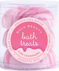 Bath Treats All Natural Bath Bombs Set - Pink Champagne by NCLA for Women - 3 Pc Bath Bomb