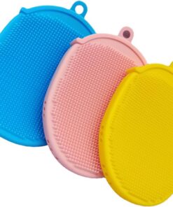OUNONA 3 Stück Silikon Körperbürste Doppelseitig Mit Haken Sanftes Peeling Massage Hautfreundlich Hautschonend Rückendusche Bade Und Körperbürste Für Hauttypen