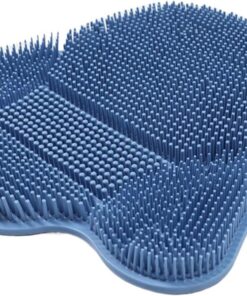 Shower Scrubber, Foot Mat, Silicone Cleaner, Non-Slip Suction Cup, Massage Bristles, Easy To Clean And Quick Drying, For Back Heel Body Tub Dorm Apartment, 12.6x12.2x1.3 Inches