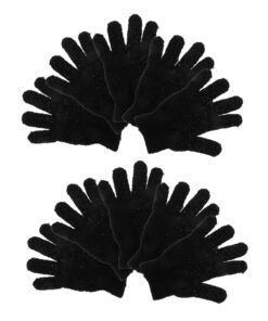 Healvian Peelinghandschuhe in Schwarz aus Polyester 10 Stück für Körper Effektiv zum Entfernen Abgestorbener Haut Doppelseitige Peeling Waschhandschuhe für Bad und Dusche