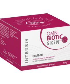 OMNi BiOTiC SKiN Intensiv-Hautbad | Schutz und Pflege bei Neurodermitis | Mit aktiven probiotischen Bakterien | Vegan | Dermatologisch getestet | Ohne Duft- und Konservierungsstoffe | 125 g Pulver